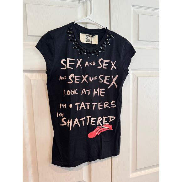 NEW Rare House of the Gods Rolling Stones Embellished Rocker Shirt - Picture 3 of 8